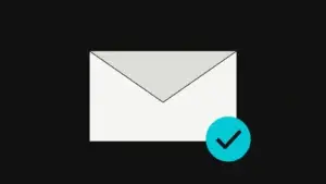 An abstract envelope shape with a consent tick mark, representing permission-based email marketing in Canada