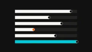Six horizontal bars with progress markers, representing a step-by-step website audit